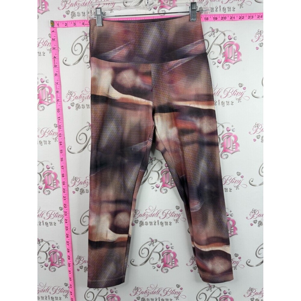 MPG leggings capri tights Women's Abstract Brown Multi High-Rise Leggings